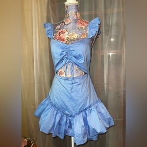 Privy Blue Dress with Ruffles